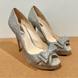 INC Rhinestone Bow Vernaa Sparkle Platform Heels